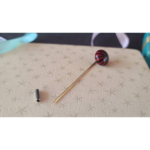 Red and Black Pin Wheel Stick Pin - Picture 7 of 10